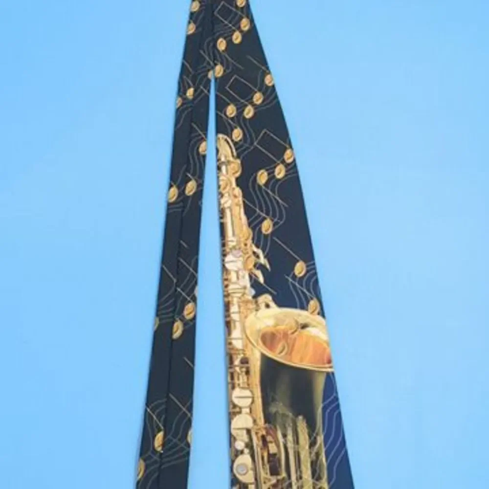 Ralph Marlin Saxophone & Music Notes Heidi Paulouski Necktie 1998